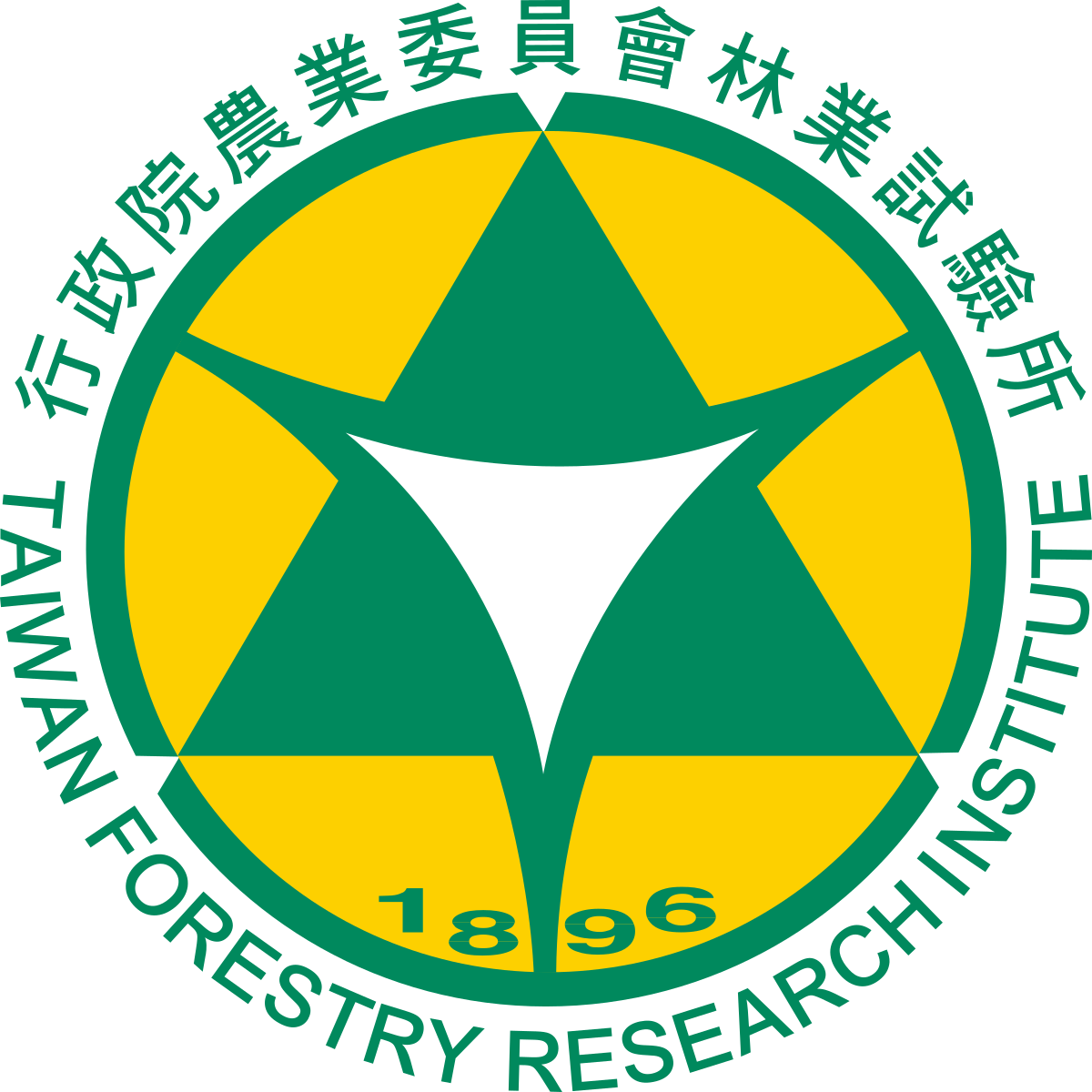 Green and yellow geometric logo